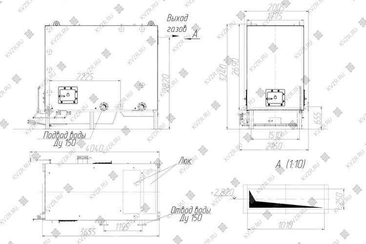 Котел КВм 2.5 с РПК чертеж